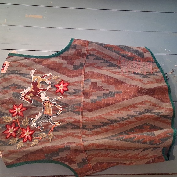 Double D Ranch Multicolor Embroidered Vest. Zip Front. Amazing. - Picture 6 of 7